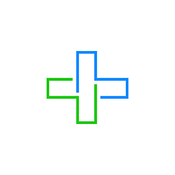 City General Hospital logo - stylized medical cross with green vertical and blue horizontal lines